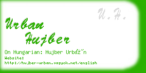 urban hujber business card